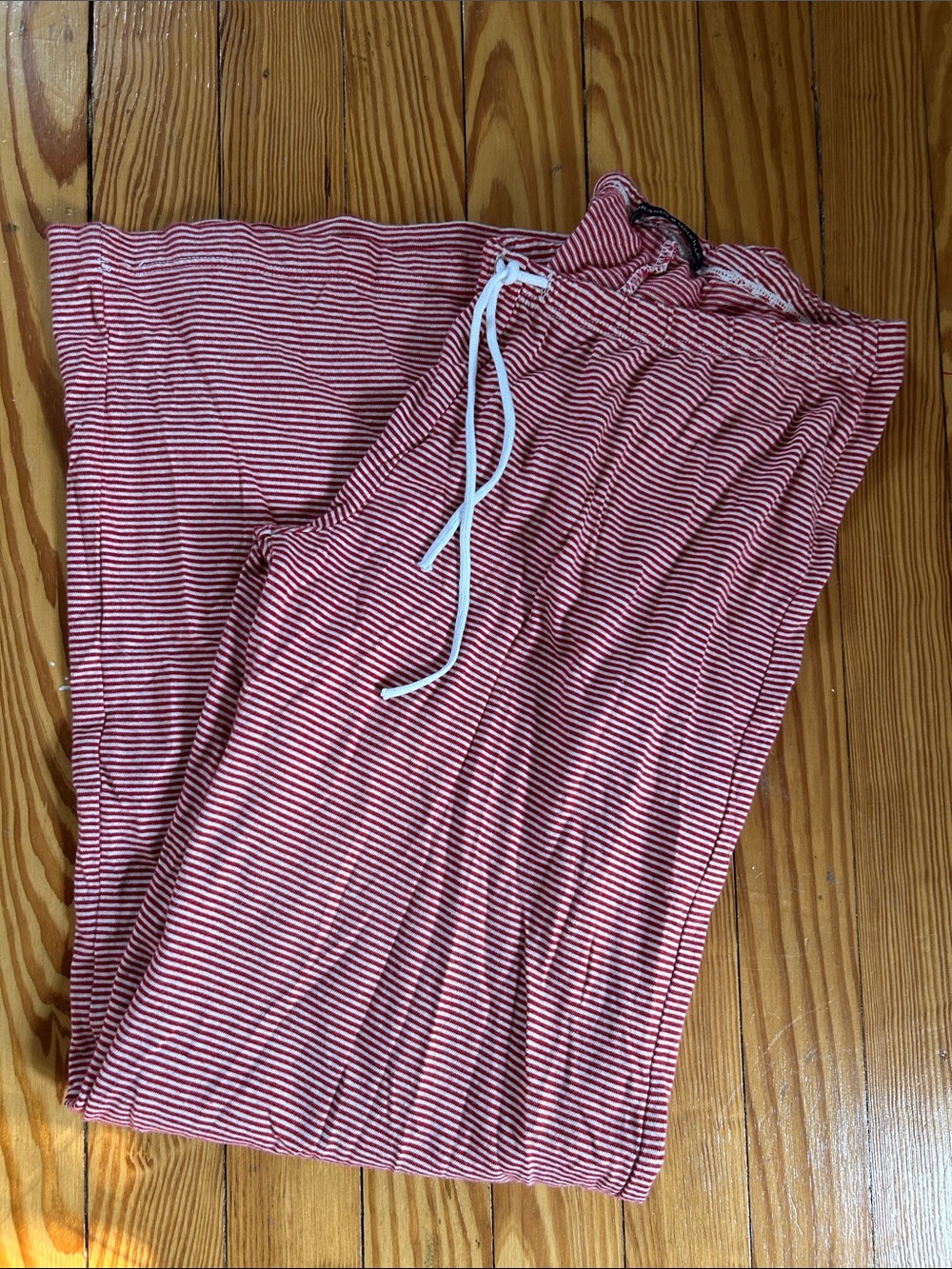 Brandy Melville Red White Striped Drawstring Lounge Pants OS